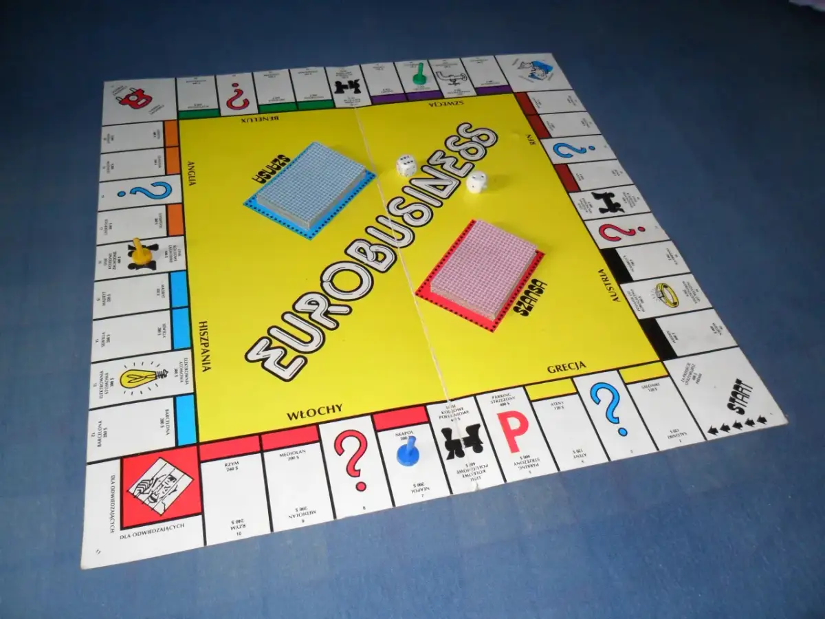 Plansza Eurobusiness. Sprawdź, ile kosztuje hotel w eurobiznes, kupując nieruchomości w Europie.