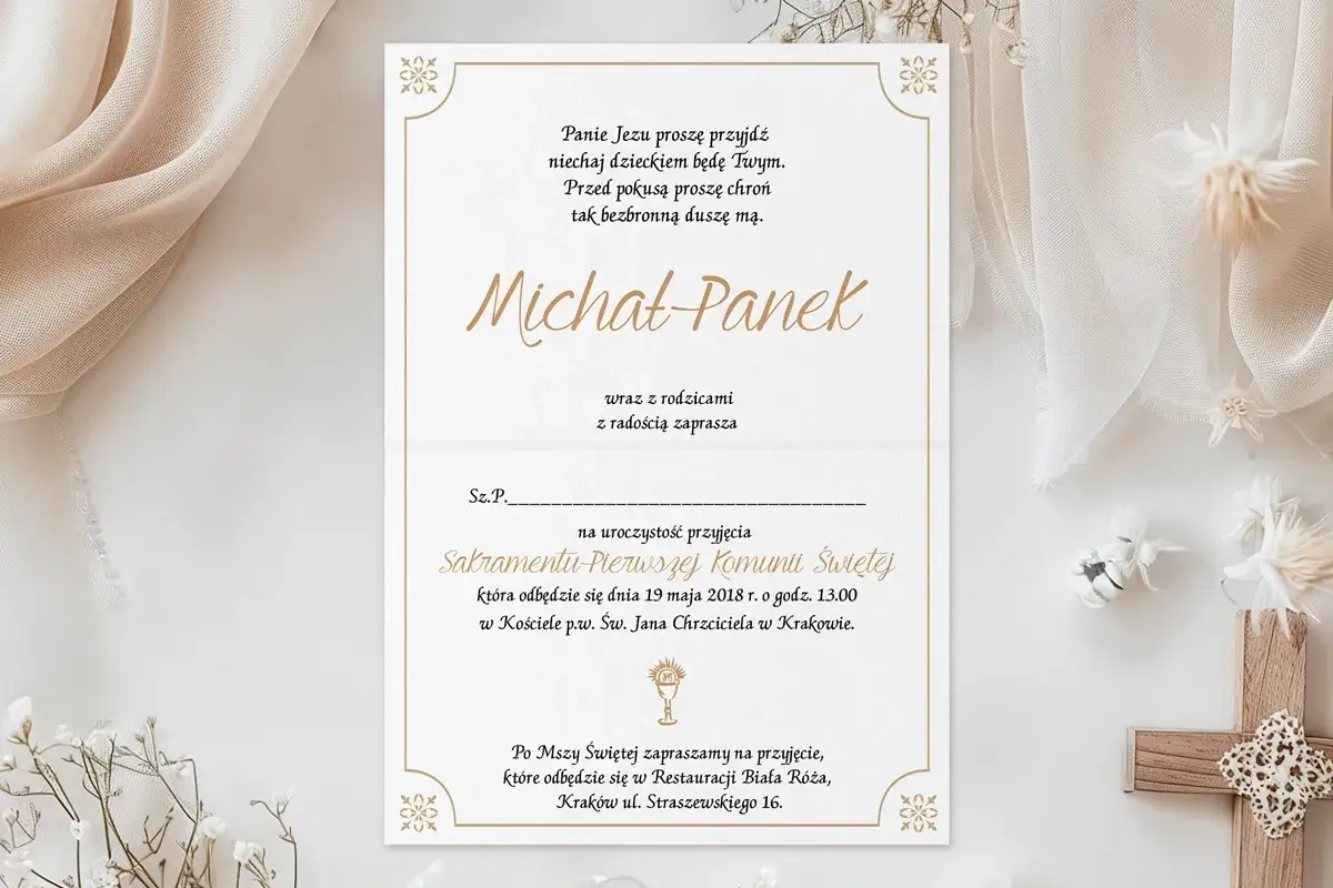 Jak napisać zaproszenie na Komunię? Wzory i porady krok po kroku