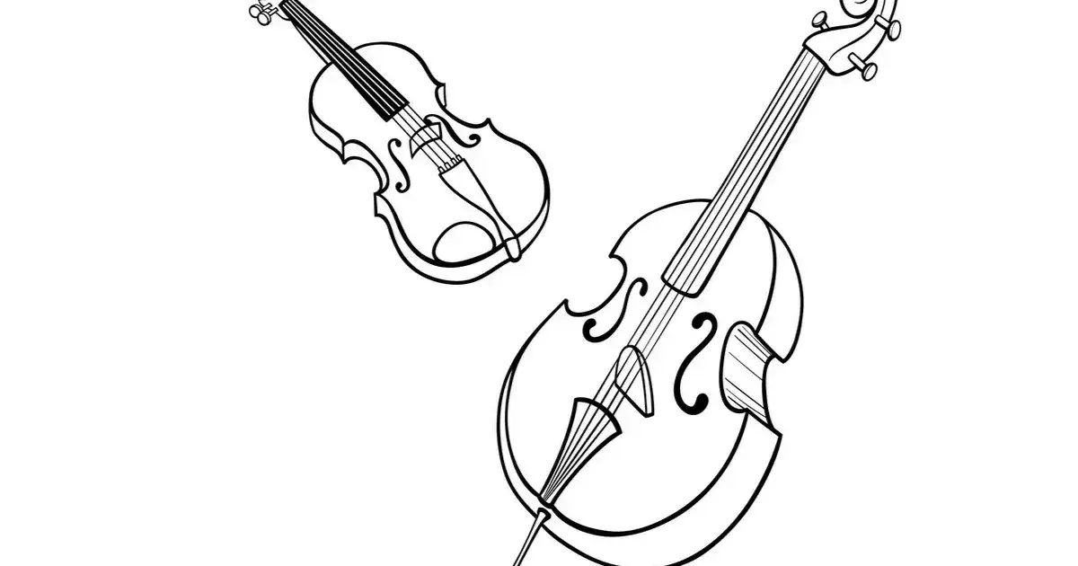 Kolorowanka skrzypce – darmowe szablony do wydruku dla dzieci