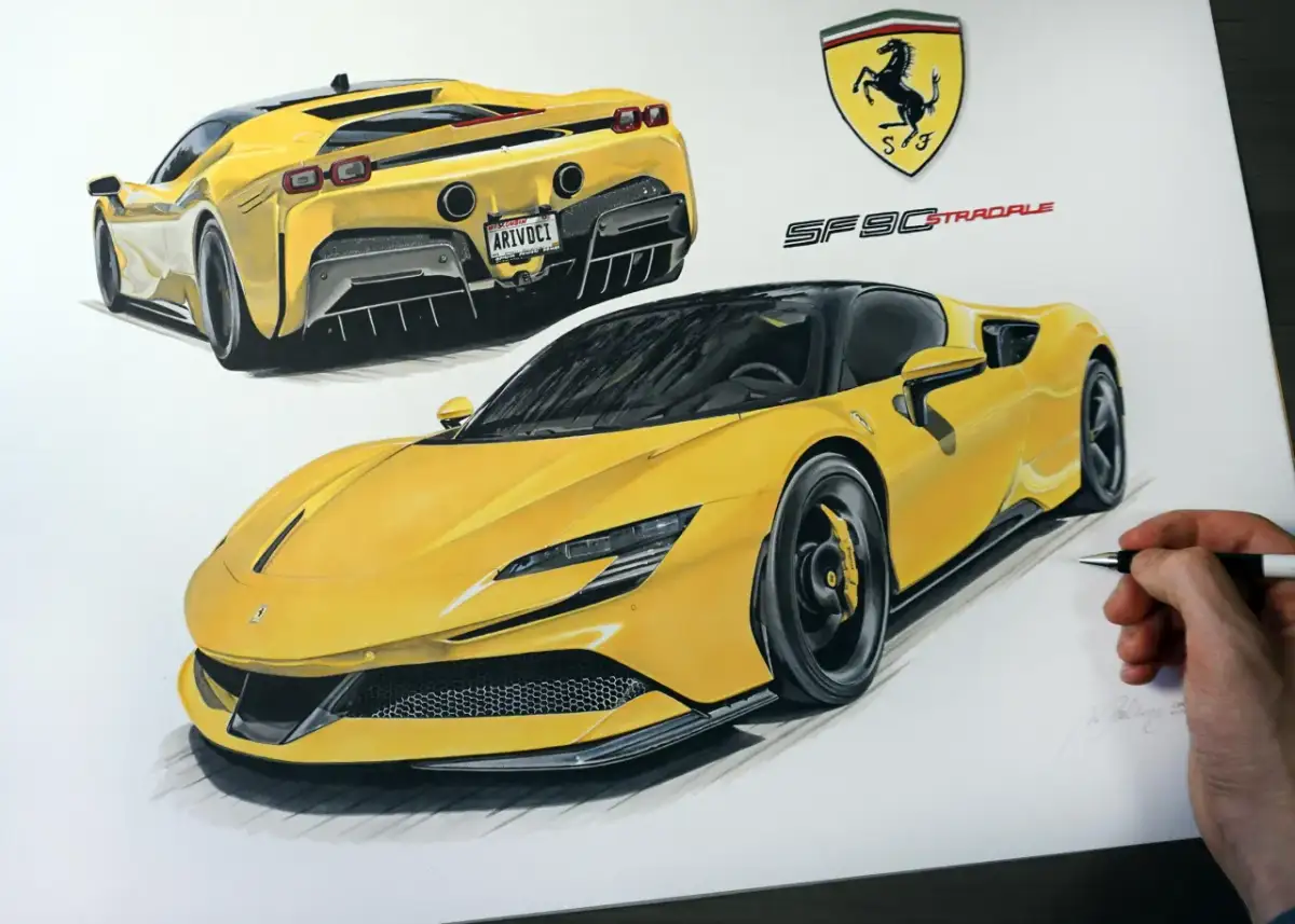 Jak narysować Ferrari? LaFerrari krok po kroku dla początkujących.