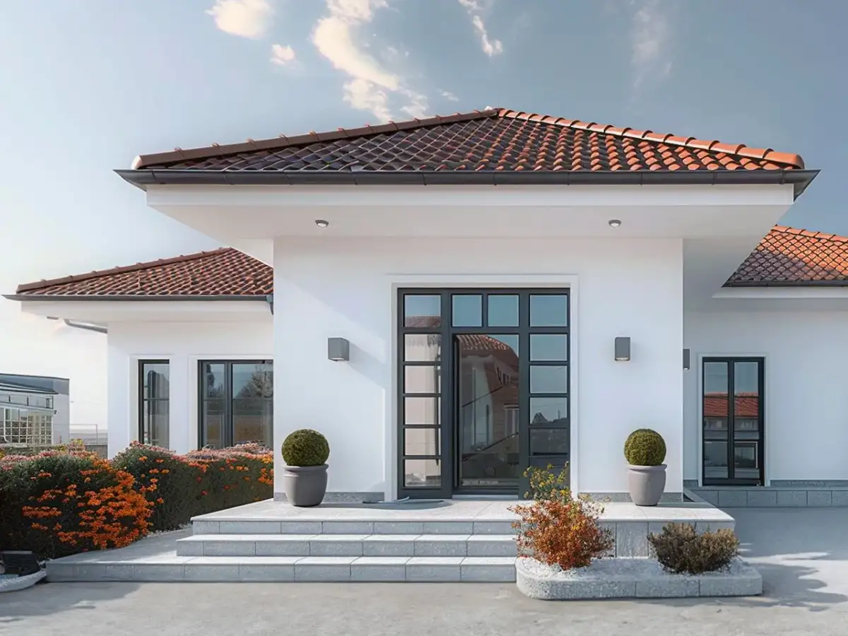 Domy z czerwonym dachem: piękne projekty i inspirujące kolory elewacji