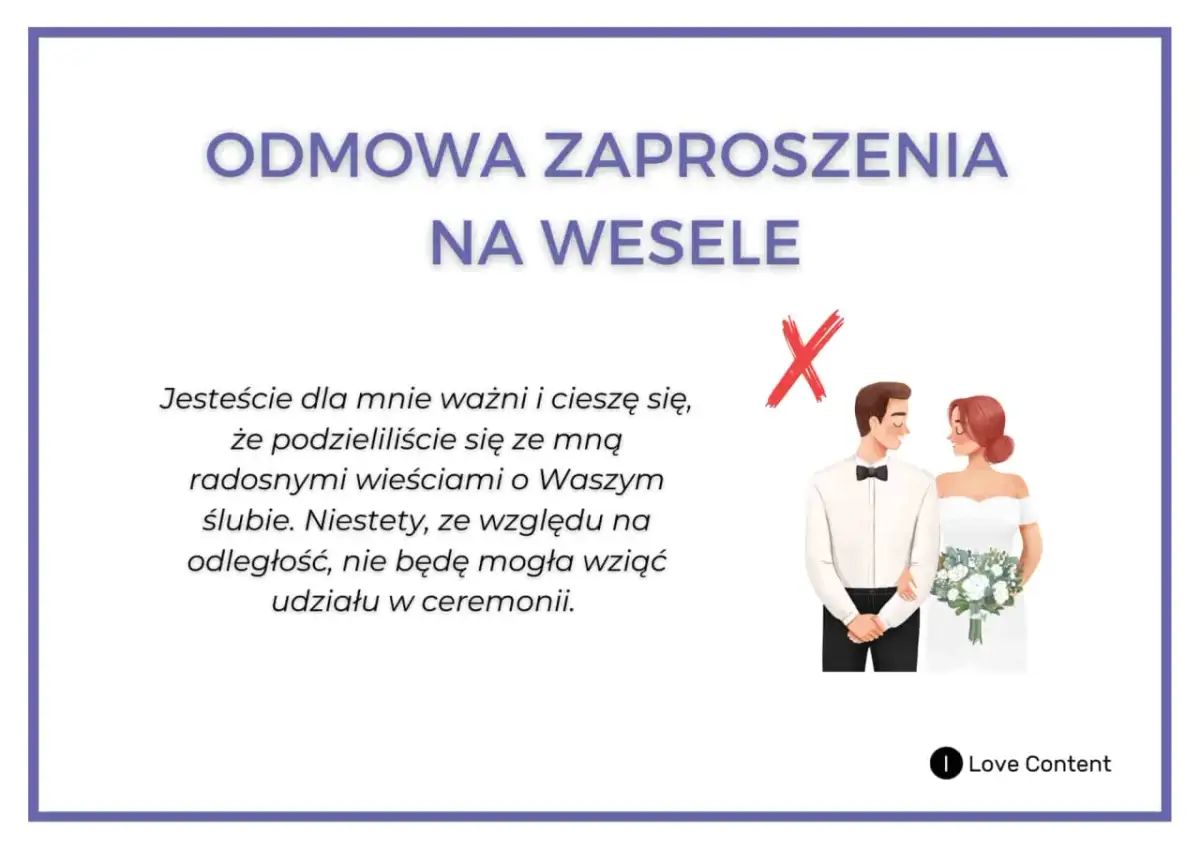 Jak odmówić zaproszenia na wesele, nie psując relacji?