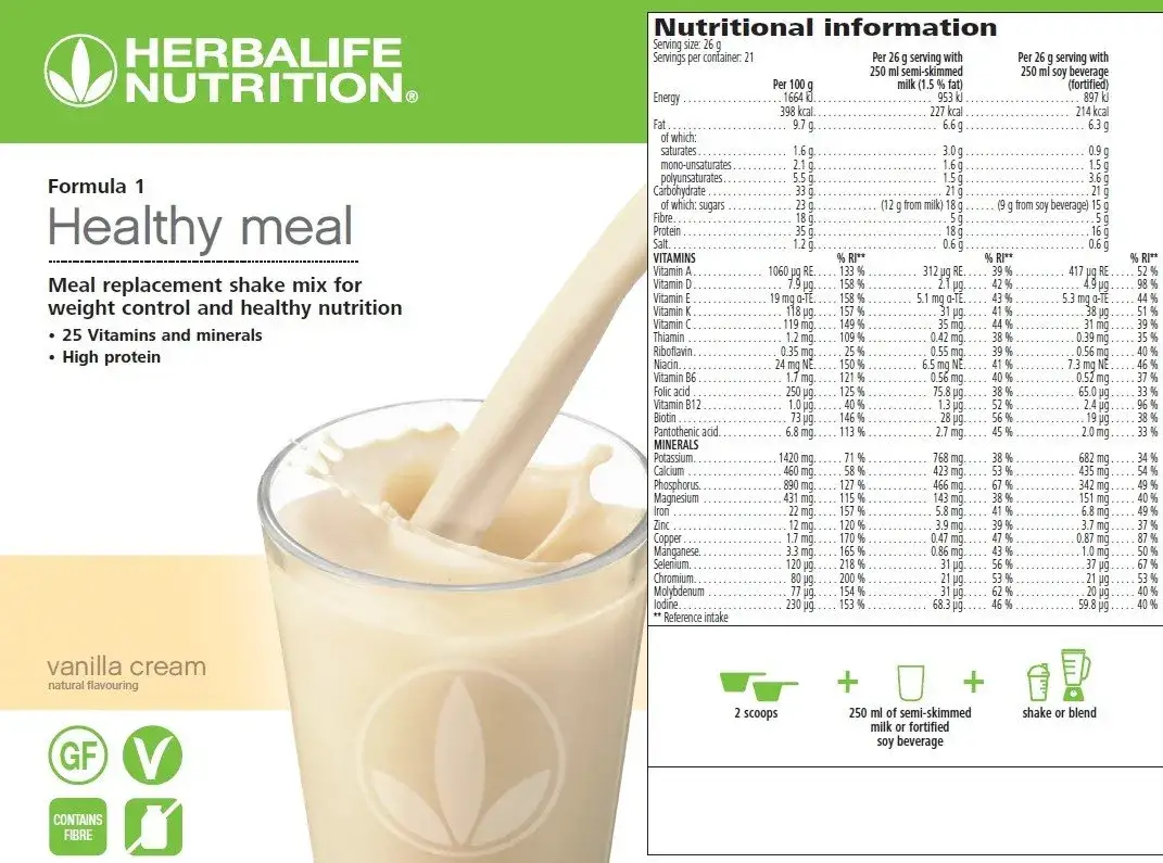Herbalife Formuła 1: Jak używać? Skład, Przepisy, Zakup (780g)