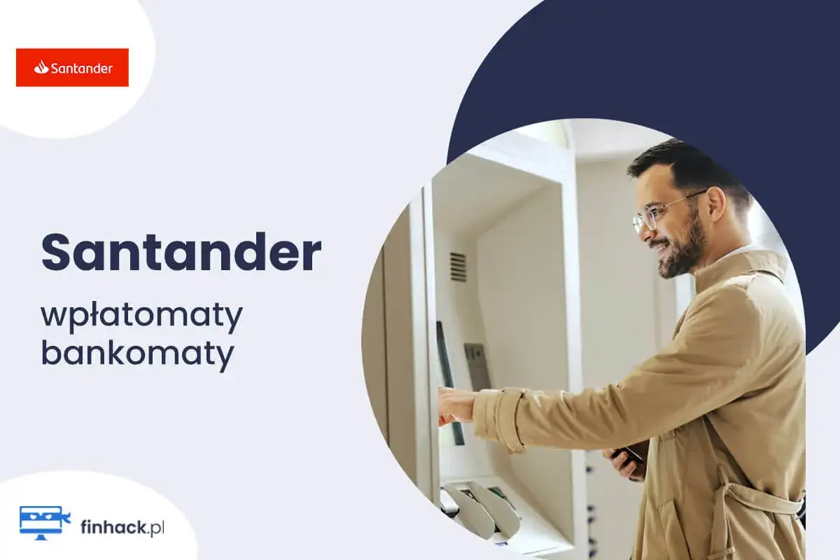 Mężczyzna korzysta z wpłatomatu Santander. Dowiedz się, ile można wpłacić do wpłatomatu Santander.