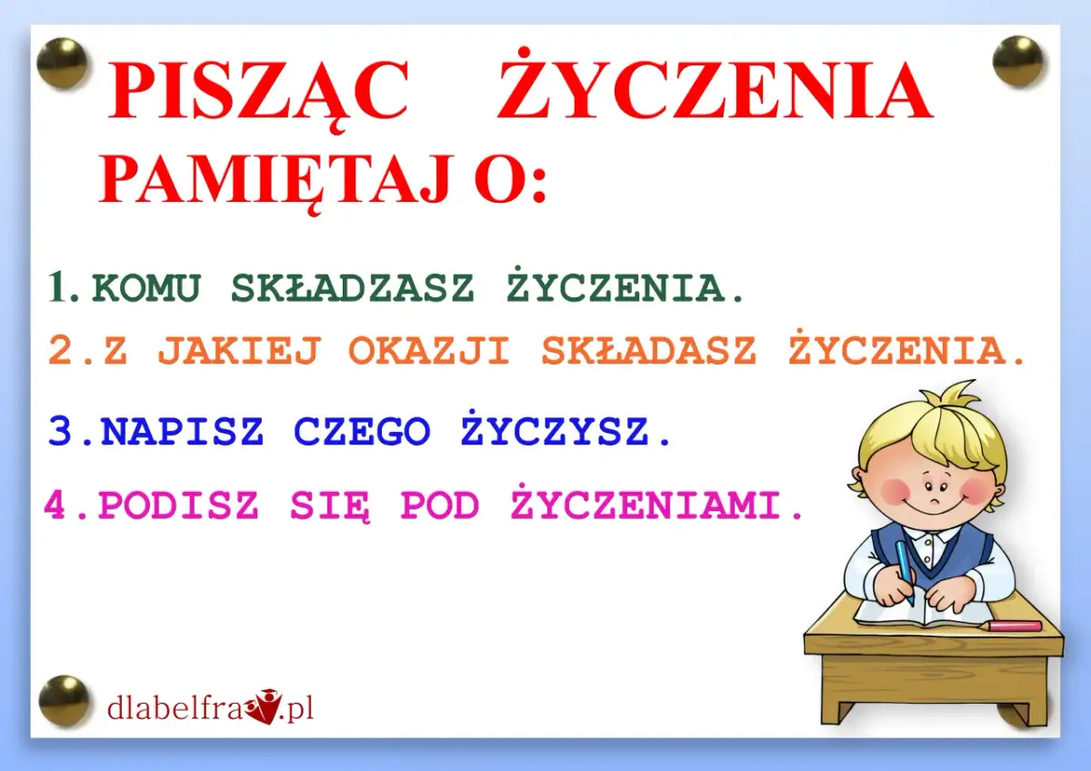 Jak napisać życzenia klasa 4 - proste przykłady i wskazówki