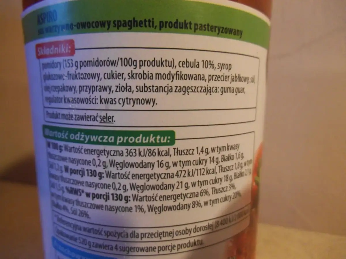 Sos do spaghetti Pudliszki – składniki, wartości i gdzie kupić