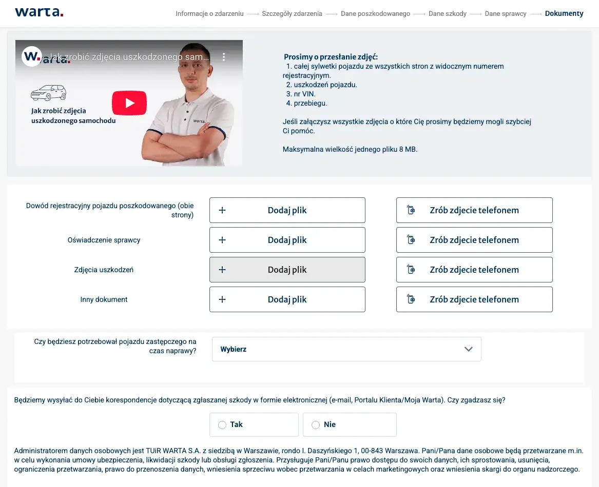 Warta jak zrobić zdjęcie: uniknij błędów przy zgłoszeniu szkody