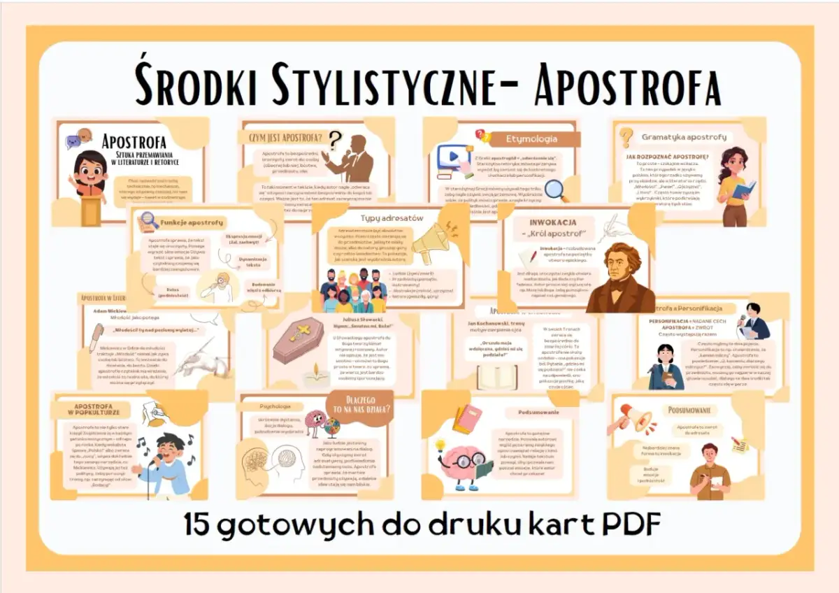 Profetyzm co to? Apostrofa to bezpośredni, uroczysty zwrot do osoby, bóstwa, przedmiotu lub idei. Pomaga wyrazić emocje i ożywić tekst.