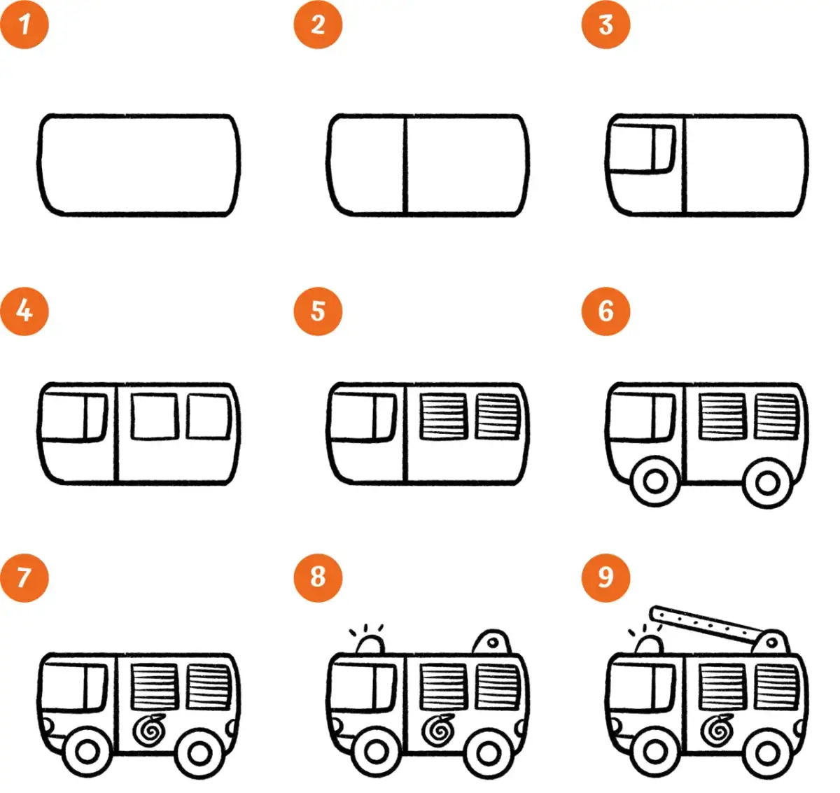 Jak narysować wóz strażacki - krok po kroku dla każdego artysty