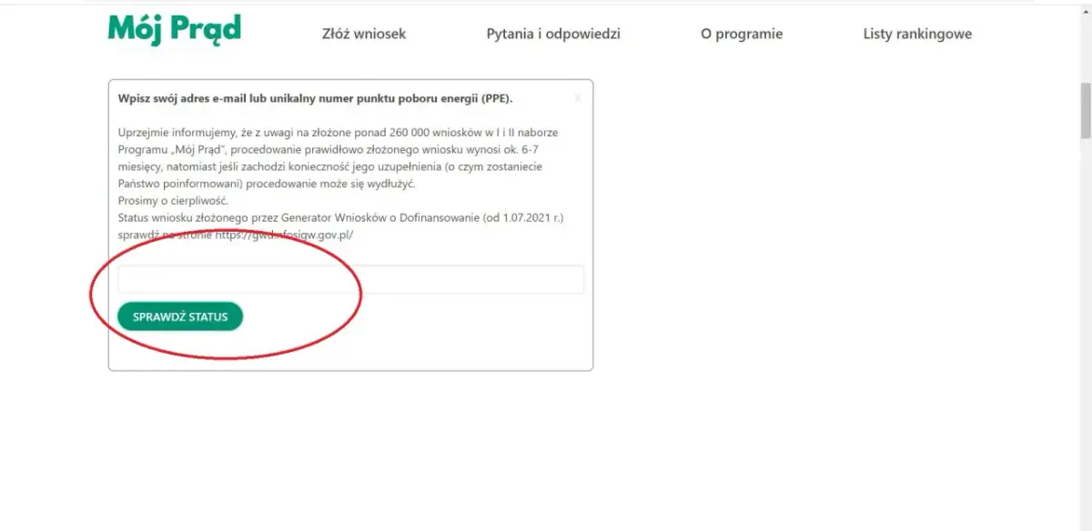 Wpisz e-mail lub PPE, by sprawdzić status wniosku o dofinansowanie do prądu. Tutaj dowiesz się, gdzie złożyć wniosek o dofinansowanie do prądu.
