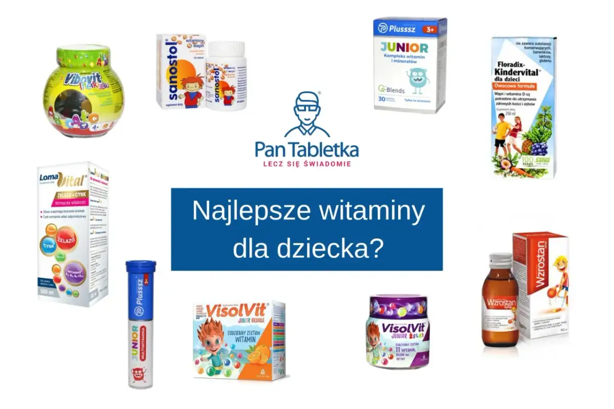 Różnorodne witaminy dla 13 latka: Vibovit, Sanostol, Plusssz Junior, Floradix Kindervital, Loma Vital, VisolVit, Wzrostan.
