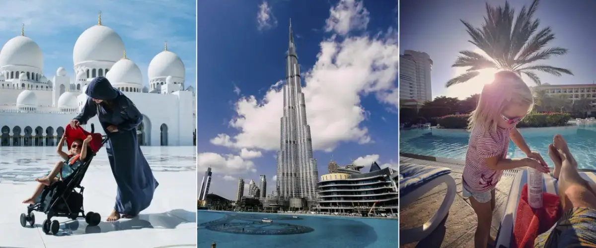 Zjednoczone Emiraty Arabskie ciekawostki: majestatyczny meczet, drapacz chmur Burdż Chalifa i relaks przy basenie.