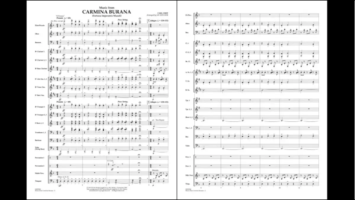 Carmina Burana: Partytura znajdź legalne nuty bez błędów