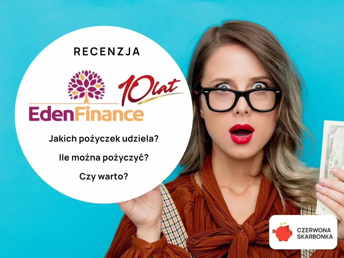 Zaskoczona kobieta z pieniędzmi w ręku. Czy Eden Finance sprawdza BIK? Recenzja pożyczek.