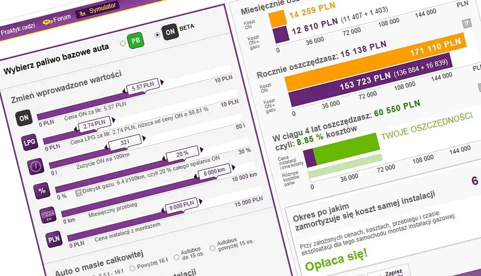 Kalkulator diesel czy LPG - oblicz oszczędności i uniknij kosztów