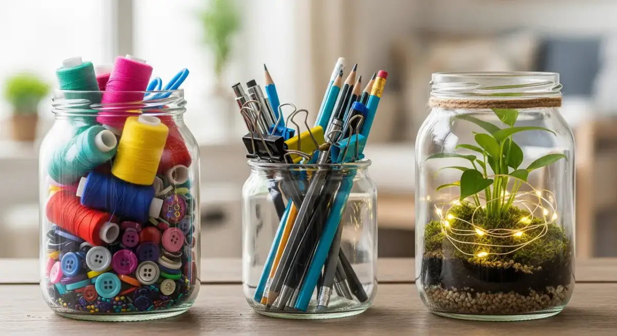Słoiki jako organizery w domu
