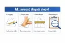 Ilustracja pokazuje, jak zmierzyć rozmiar buta w cm: przygotuj kartkę, ołówek i linijkę, obrysuj stopę, zmierz długość od pięty do palców, a następnie porównaj wynik z tabelą rozmiarów.