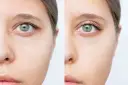 Przed i po zabiegu direct brow lift. Widoczne uniesienie brwi, odmłodzenie spojrzenia.