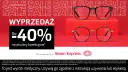 Dwa modele okularów korekcyjnych na czerwonym tle z napisem "WYPRZEDAŻ" i "Do 40%".
