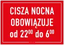 Cisza nocna obowiązuje od 22:00 do 6:00. Pamiętaj o tym, by nie zakłócać spokoju sąsiadów w tych godzinach.