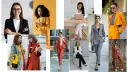 Kobiety w stylizacjach business casual: garnitury, marynarki, eleganckie spodnie i sukienki.