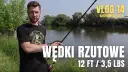 Wędkarz prezentuje jaka wędka karpiowa rzutowa 12 FT / 3,5 LBS nad wodą. Vlog 14.