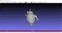 Szary model robota 3D na fioletowym tle, widoczny w oprogramowaniu MeshLab.