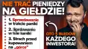 Mężczyzna gryzie paznokcie obok listy błędów inwestycyjnych na giełdzie.