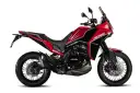 Czerwony motocykl Morini X-Cape 650, gotowy na przygody.