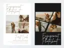 Moodboard z romantycznymi zdjęciami pary na plaży. Ujęcia obejmują pocałunki, trzymanie się za ręce i czułe momenty.
