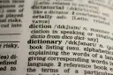 Słownik z hasłem "dictionary" i jego definicją. Idealny do nauki nowych słów, świetne wyrazy na d dla dzieci.