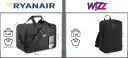 Torba podróżna Ryanair: 40x25x20 cm, bez limitu wagowego. Plecak Wizz Air: 30x40x20 cm, 10 kg.
