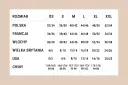 Tabela rozmiarów odzieży. XS jaki to rozmiar? Polska 32/34, Francja 34/36, Włochy 36/38, UK 4/6, USA 0/2, Chiny 160-165/84-86.
