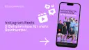 Instagram Reel-Symbol und ein Smartphone mit einer Gruppe von Menschen und Text.