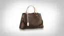 Elegancka torebka LV shopper w klasycznym monogramie, z beżowymi rączkami i długim paskiem. Idealna na co dzień.