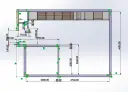 Projekt kuchni z wymiarami szafek. Widoczne linie pomocnicze i oznaczenia wymiarów w milimetrach, np. 4690,00 mm.