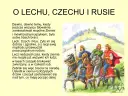 Ilustracja do legendy o Lechu, Czechu i Rusie. Trzej bracia na koniach pod zamkiem.