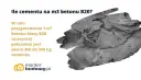 Fragment betonu B20 z tekstem informującym o ilości cementu potrzebnego na 1 m³.