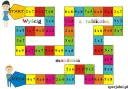 Plansza do gry "Wyścig z tabliczką mnożenia". Dzieci rozwiązują zadania tabliczka mnożenia, by dotrzeć do mety.