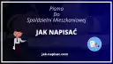Ilustracja przedstawia pisanie pisma do spółdzielni mieszkaniowej.