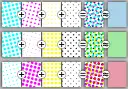 Wizualizacja pokazuje, jak zmienić RGB na CMYK, łącząc kropki cyjanu, magenty i żółci, by uzyskać czarny lub kolorowe tło.