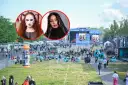 Dwie artystki na Orange Warsaw Festival, gdzie tłumy bawią się pod sceną.