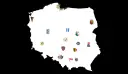 Mapa Polski z herbami drużyn piłkarskich. Sprawdź, kto awansował do ekstraklasy i gdzie grają!