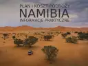 Pustynny krajobraz Namibii z wydmami i akacjami. Samochód terenowy przemierza piaszczyste drogi, odkrywając fascynujące **Namibia atrakcje**.