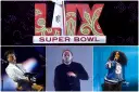 Super Bowl LIX Logo mit Jon Batiste, Kendrick Lamar und SZA.
