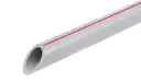 Szara rura PP z czerwonym paskiem, idealna do ciepłej wody. Wybór odpowiednich rur PP do ciepłej wody to klucz do trwałej instalacji.