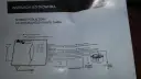 Schemat podłączenia centralnego zamka z pilotem, pokazujący moduł, przewody i akumulator.