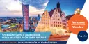 Warszawa i Wrocław nocą, połączone w kolażu. Idealne na weekendowy pociąg.