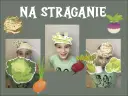 Dzieci w strojach warzywnych, jak na straganie wiersz. Wesołe twarze, marchewka, kapusta, burak, kalarepa, brukiew i seler.