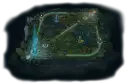 Mapa gry League of Legends z widocznymi ścieżkami, wieżami i bazami.